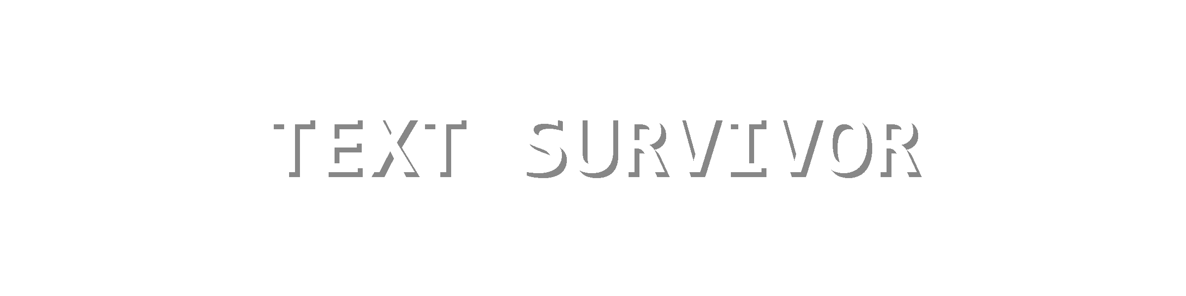 Text Survivor white transparent logo.