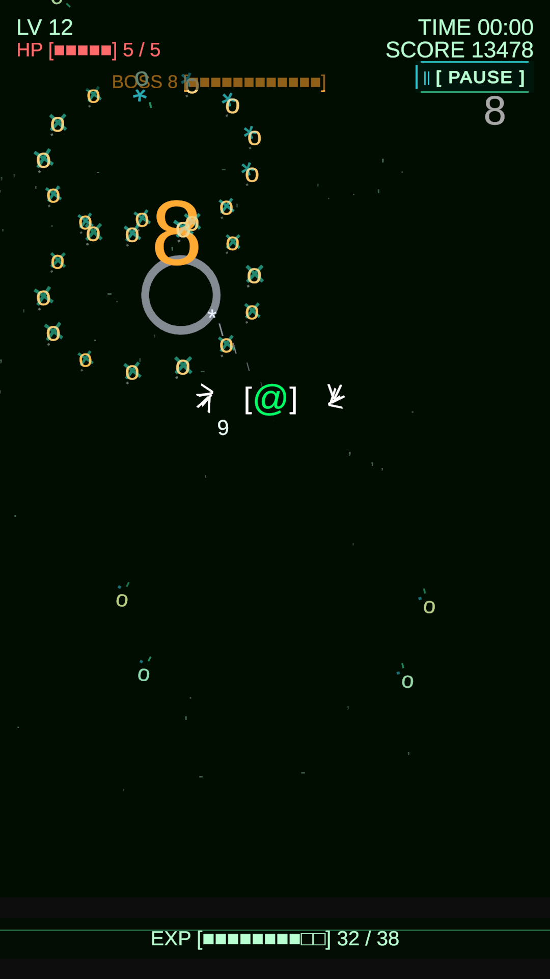 Text Survivor screenshot: Boss 8 battle.